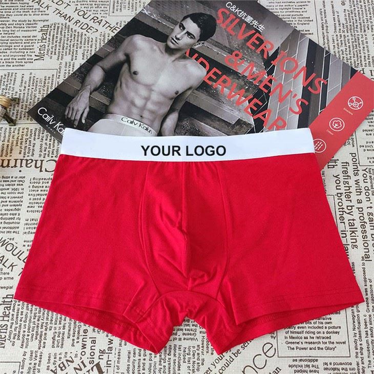 Good Quality Boxer Shorts Custom Logo Brands Underwear Oem Serive Breathable Solid Boxer Briefs For Men Cotton Classic Spandex christmas red seamless boxer briefs