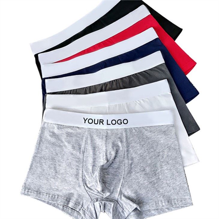 Good Quality Boxer Shorts Custom Logo Brands Underwear Oem Serive Breathable Solid Boxer Briefs For Men Cotton Classic Spandex multi color seamless  trunks